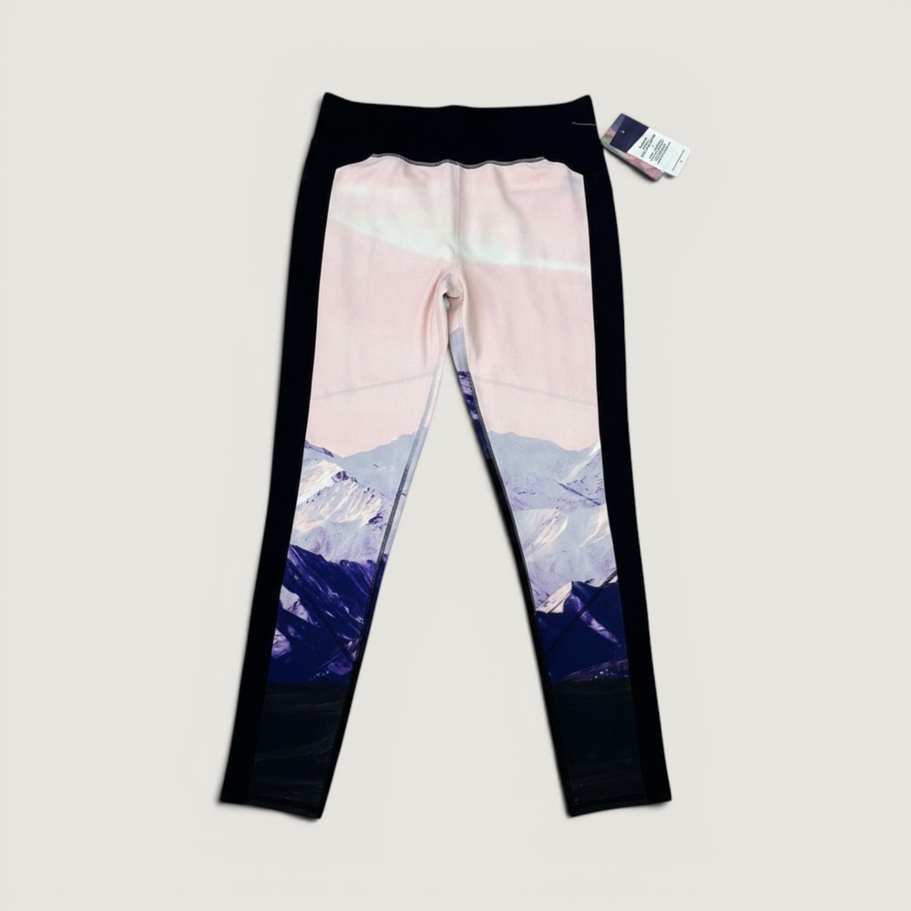 Threads 4 Thought Leggings Women Large Pink Purple NEW Mountain Print Activewear